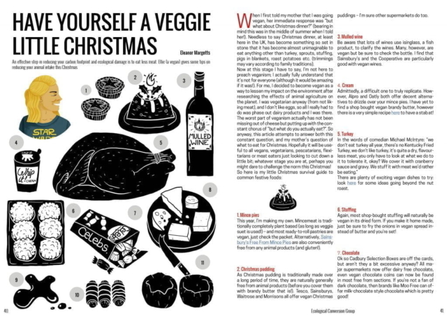 vegetarian and vegan christmas menu